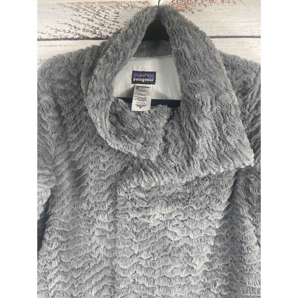 Patagonia Sweater Women's Size M Fuzzy Asymmetrical Snap Collar Pullover Cozy - Picture 3 of 7